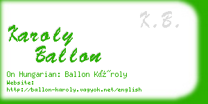 karoly ballon business card